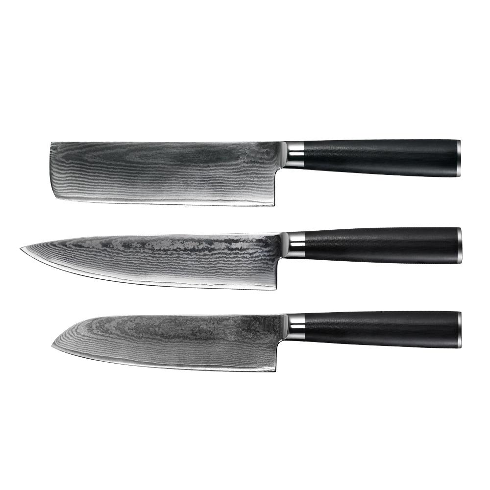 Японские кухонные ножи 10Cr15Comov Damascus стальной шеф-повар с ручкой G10