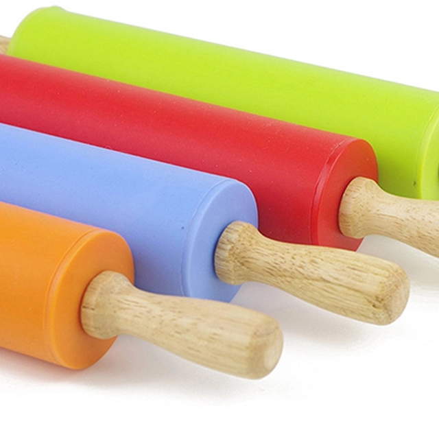 Профессиональный красочный силиконовый прокатный штырь без палки поверхность деревянная ручка